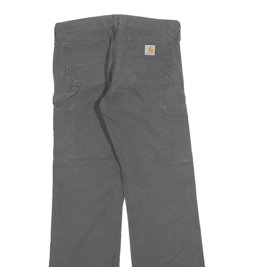 CARHARTT Mens Cotton Blend Grey Regular Leg Trousers W32 L32 Workwear Durable