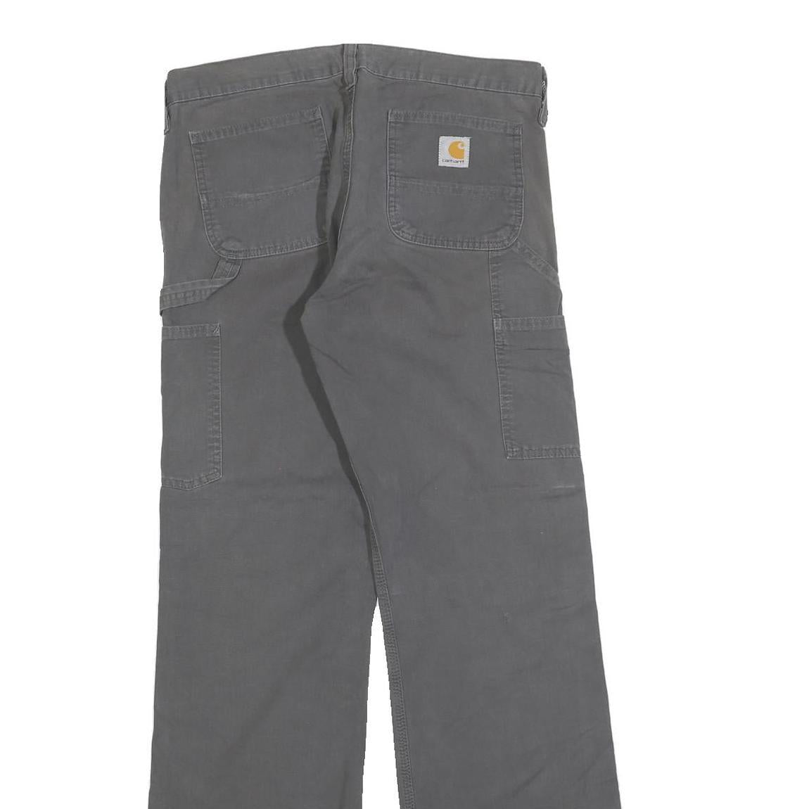 CARHARTT Mens Cotton Blend Grey Regular Leg Trousers W32 L32 Workwear Durable