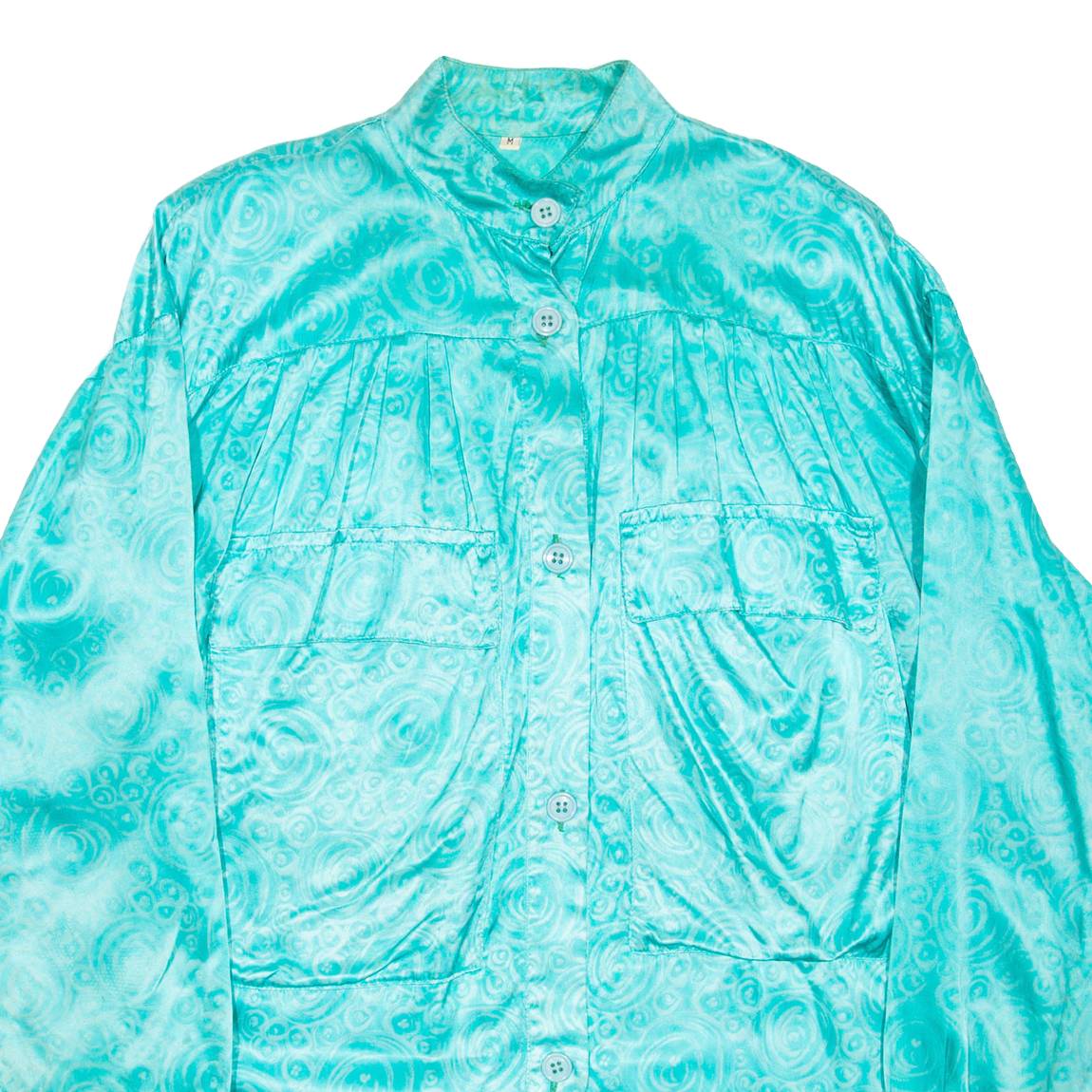 Lightweight Womens Jacket Blue Nylon Crazy Pattern M