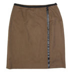 LAURA ASHLEY Womens Straight Skirt Brown Short UK 12