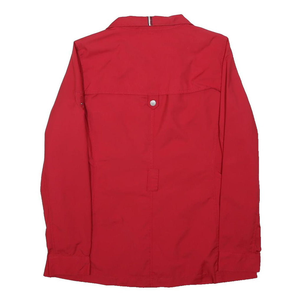 TOMMY HILFIGER Womens Red Jacket S Polyester Zip Plain Casual Lightweight