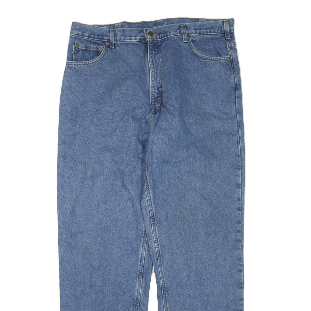 CARHARTT Mens Jeans Blue Regular Straight Denim Medium W40 L34 Workwear Zip