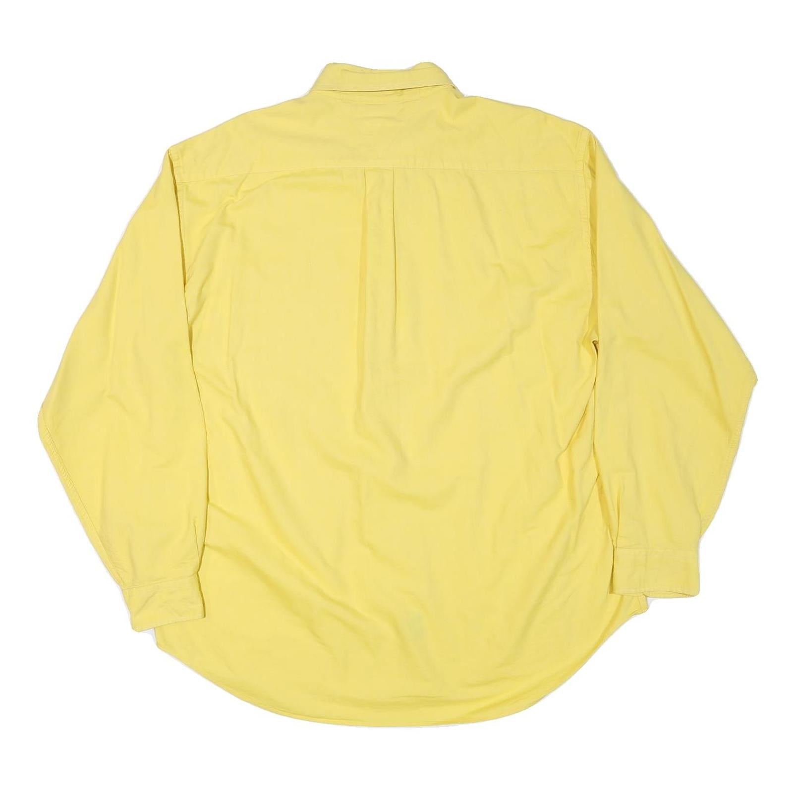 TOMMY HILFIGER Mens Yellow Cotton Blend Shirt 2XL Button Down Classic Fit