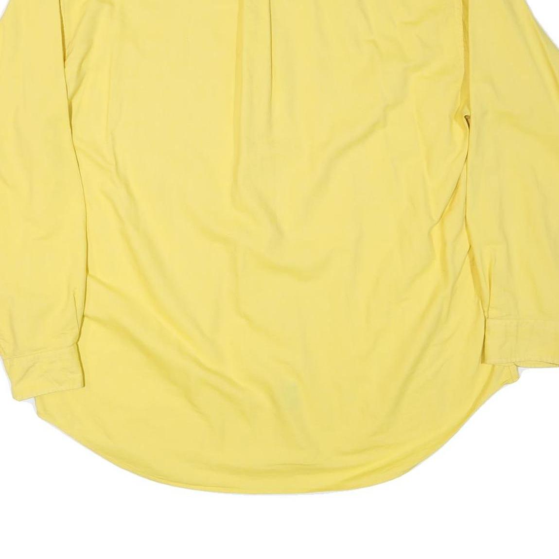 TOMMY HILFIGER Mens Yellow Cotton Blend Shirt 2XL Button Down Classic Fit