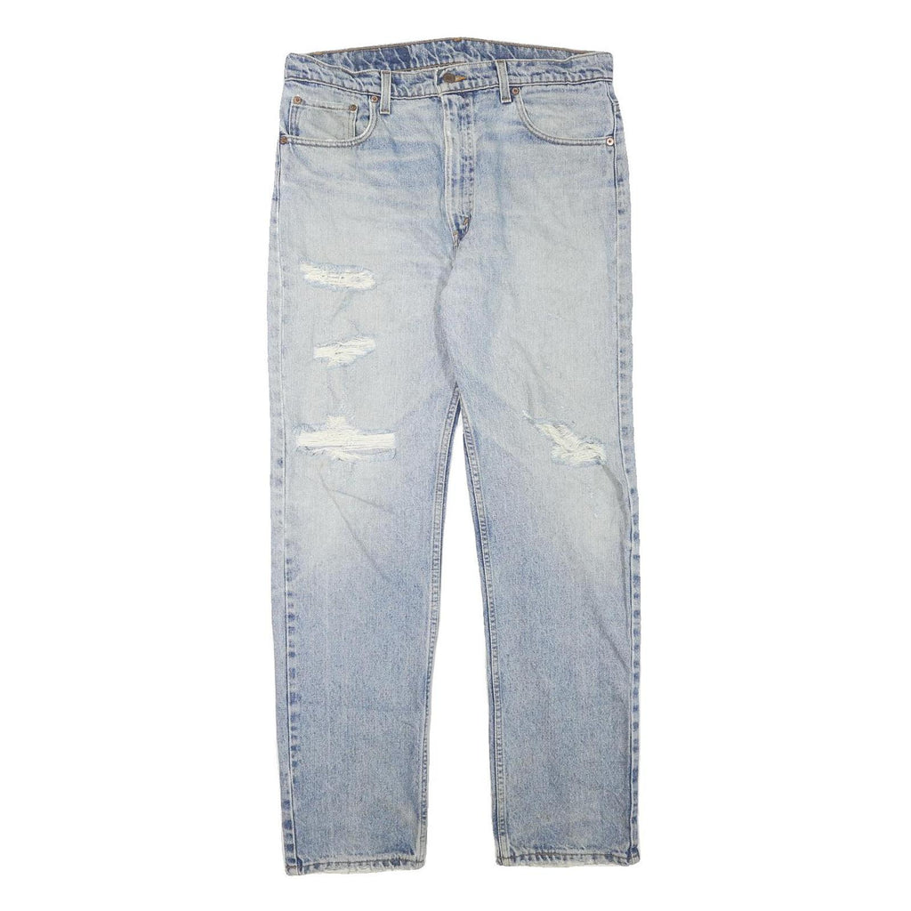 LEVI'S 505 Mens Regular Fit Straight Denim Light Blue W34 L31 Classic Cotton