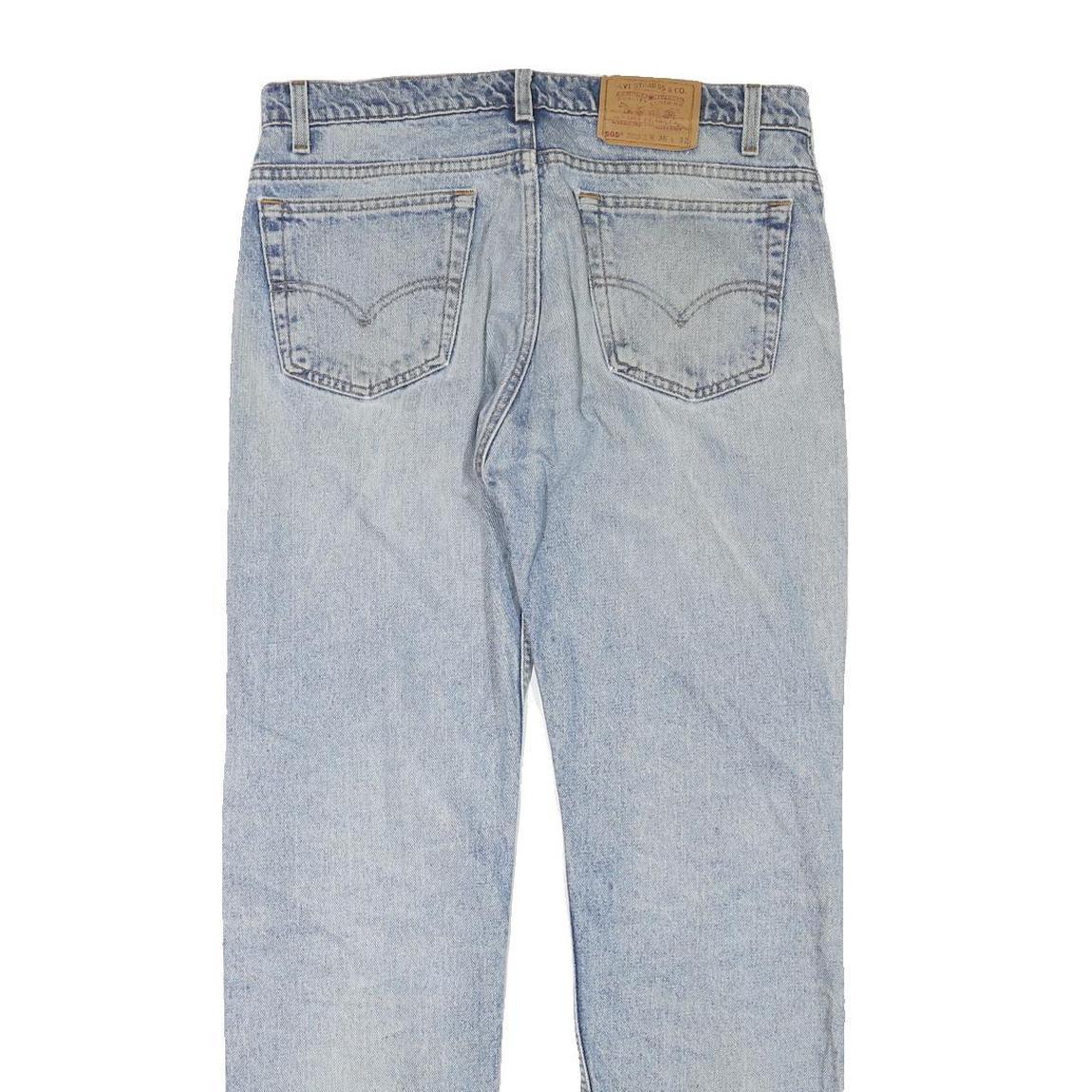 LEVI'S 505 Mens Regular Fit Straight Denim Light Blue W34 L31 Classic Cotton