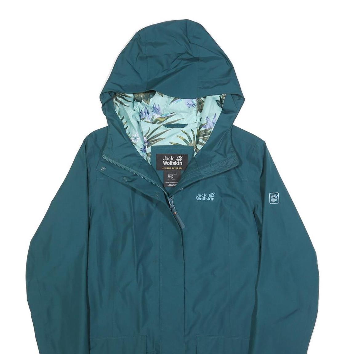 JACK WOLFSKIN Womens Blue Outdoor Jacket UK 6 Polyester Zip Hooded Essential