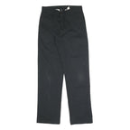 DICKIES Mens Cotton Black Regular Straight Trousers W28 L30 Classic Zip Closure