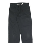 DICKIES Mens Cotton Black Regular Straight Trousers W28 L30 Classic Zip Closure