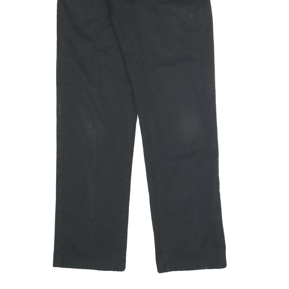 DICKIES Mens Cotton Black Regular Straight Trousers W28 L30 Classic Zip Closure