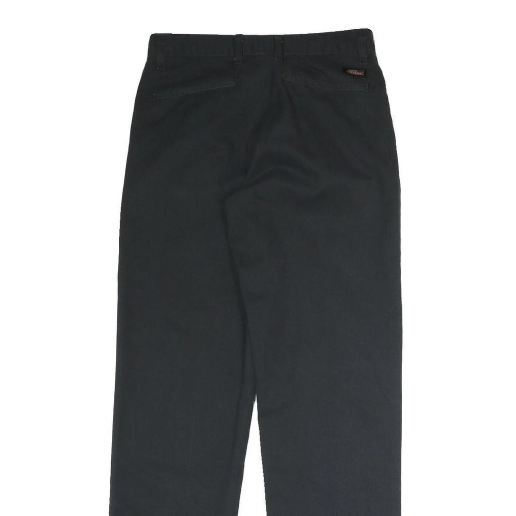 DICKIES Mens Cotton Black Regular Straight Trousers W28 L30 Classic Zip Closure