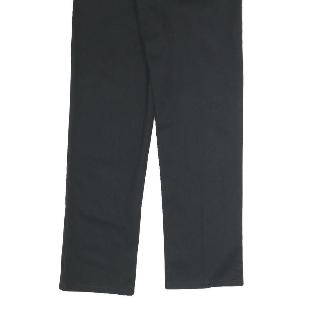 DICKIES Mens Cotton Black Regular Straight Trousers W28 L30 Classic Zip Closure