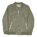 LEVI'S Mens Green Polyester Blend Bomber Jacket XL Zip Plain Lightweight
