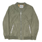 LEVI'S Mens Green Polyester Blend Bomber Jacket XL Zip Plain Lightweight