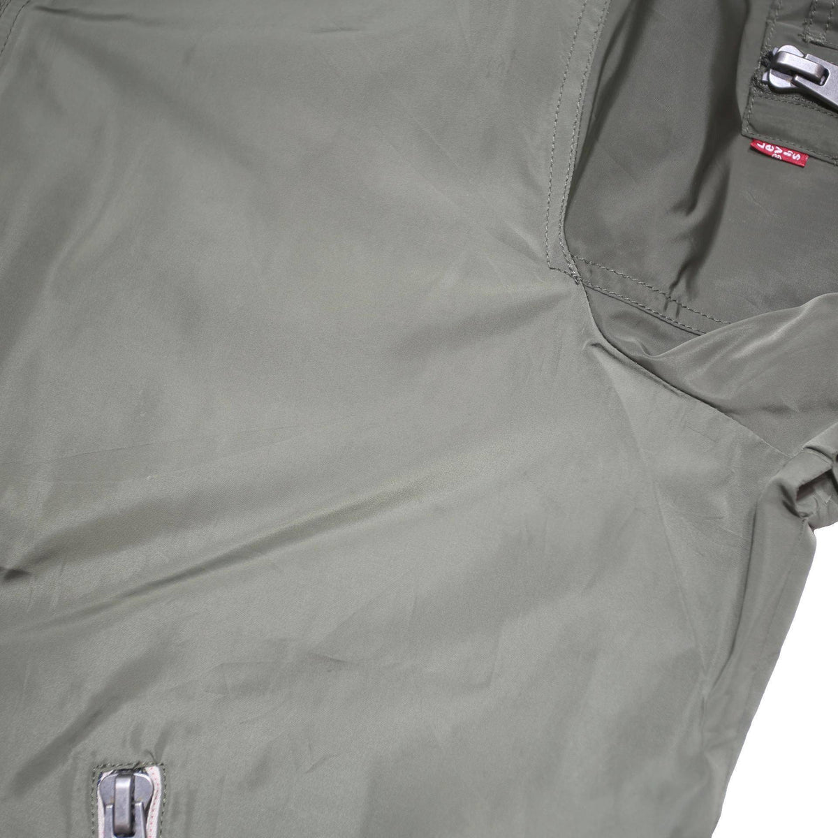LEVI'S Mens Green Polyester Blend Bomber Jacket XL Zip Plain Lightweight