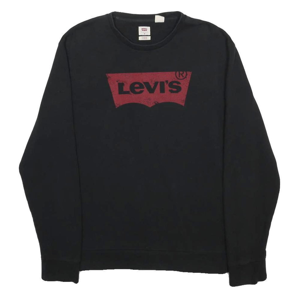 LEVI'S Mens Black Cotton Blend Crew Neck M Sweatshirt Pullover Casual Urban