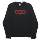 LEVI'S Mens Black Cotton Blend Crew Neck M Sweatshirt Pullover Casual Urban