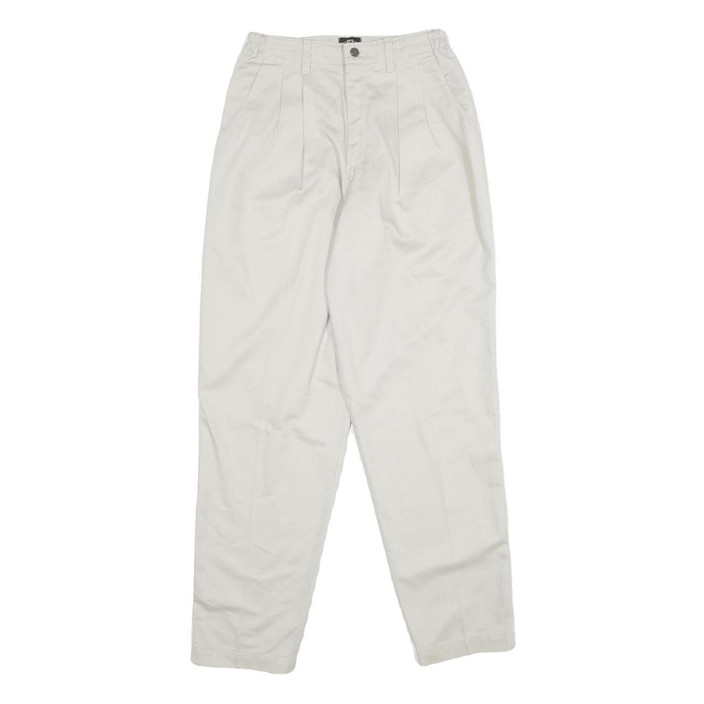 LEE Womens Cotton White Classic Straight Trousers W26 L30 Casual Summer Fit