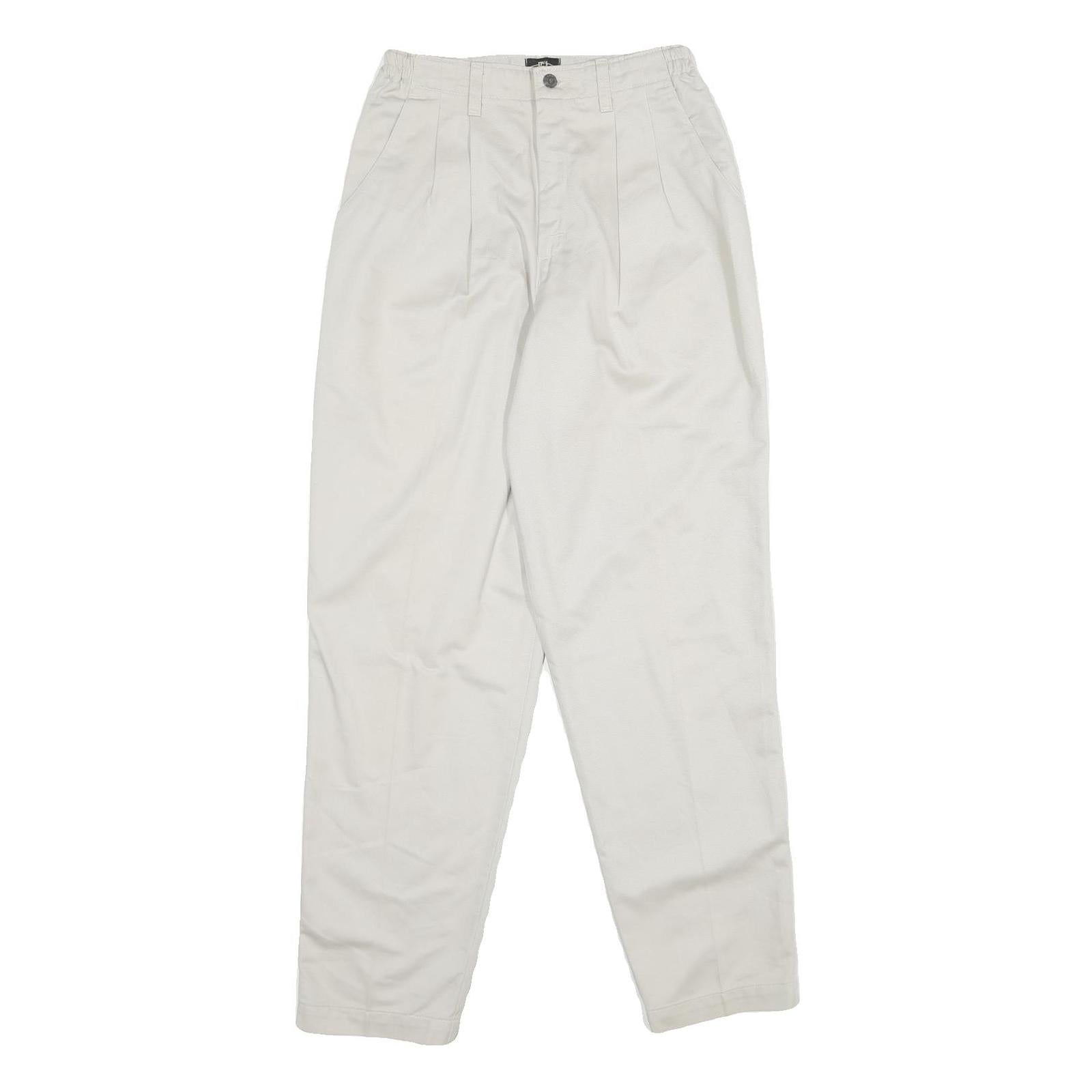 LEE Womens Cotton White Classic Straight Trousers W26 L30 Casual Summer Fit