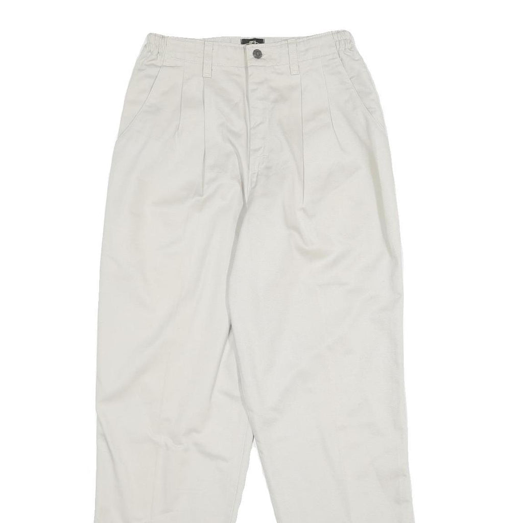 LEE Womens Cotton White Classic Straight Trousers W26 L30 Casual Summer Fit