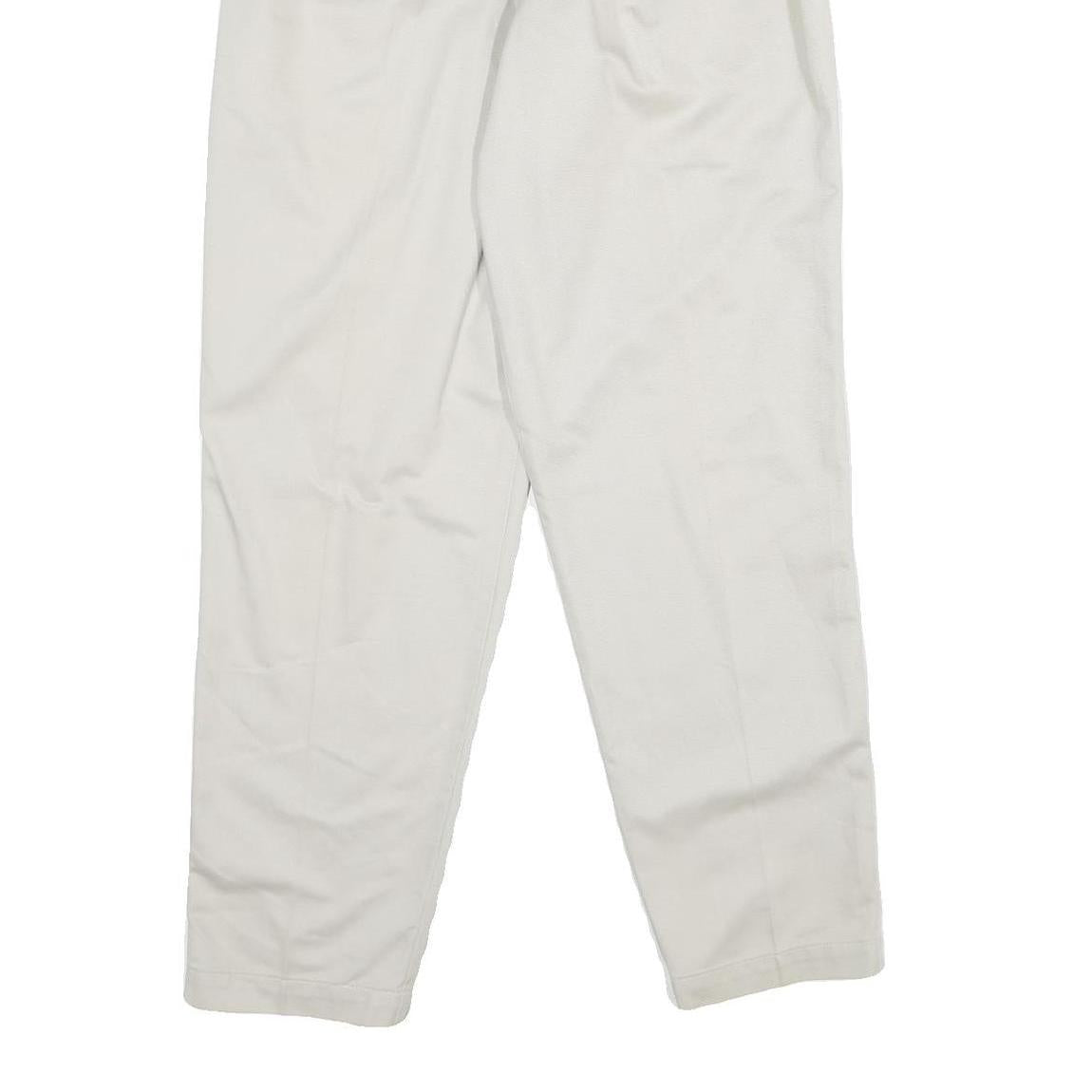 LEE Womens Cotton White Classic Straight Trousers W26 L30 Casual Summer Fit