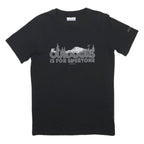 COLUMBIA Mens Black Outdoors Is For Everyone Graphic T-Shirt S Short Sleeve Crew