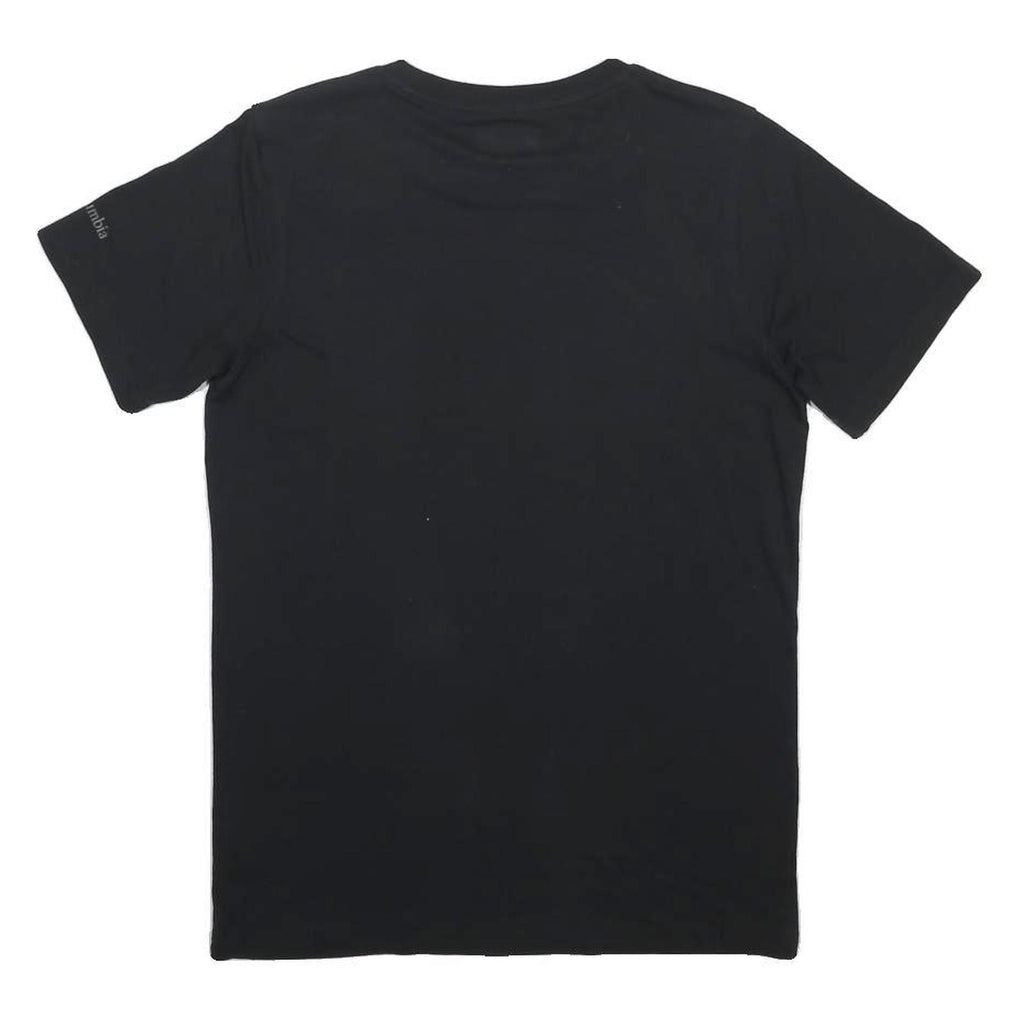 COLUMBIA Mens Black Outdoors Is For Everyone Graphic T-Shirt S Short Sleeve Crew