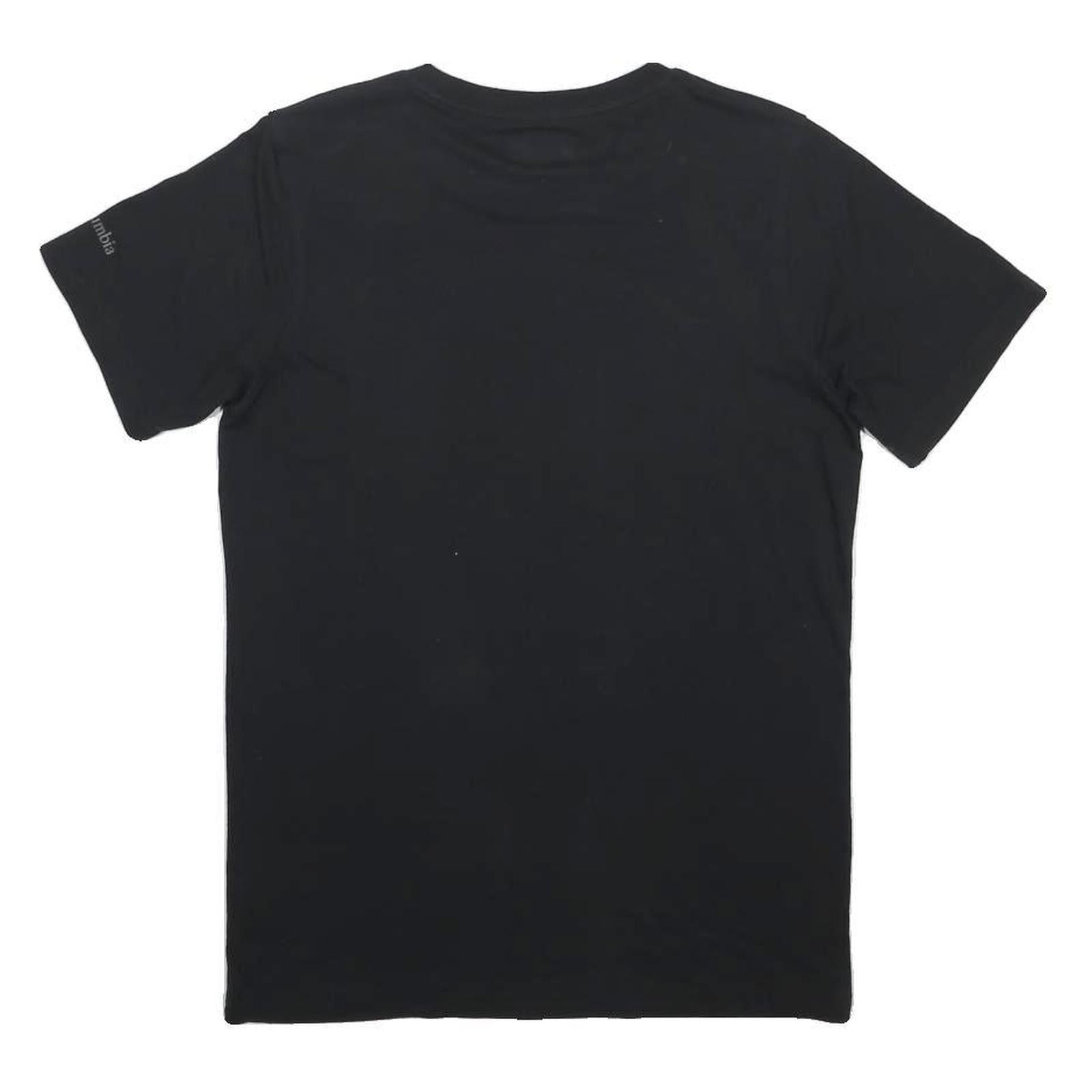 COLUMBIA Mens Black Outdoors Is For Everyone Graphic T-Shirt S Short Sleeve Crew