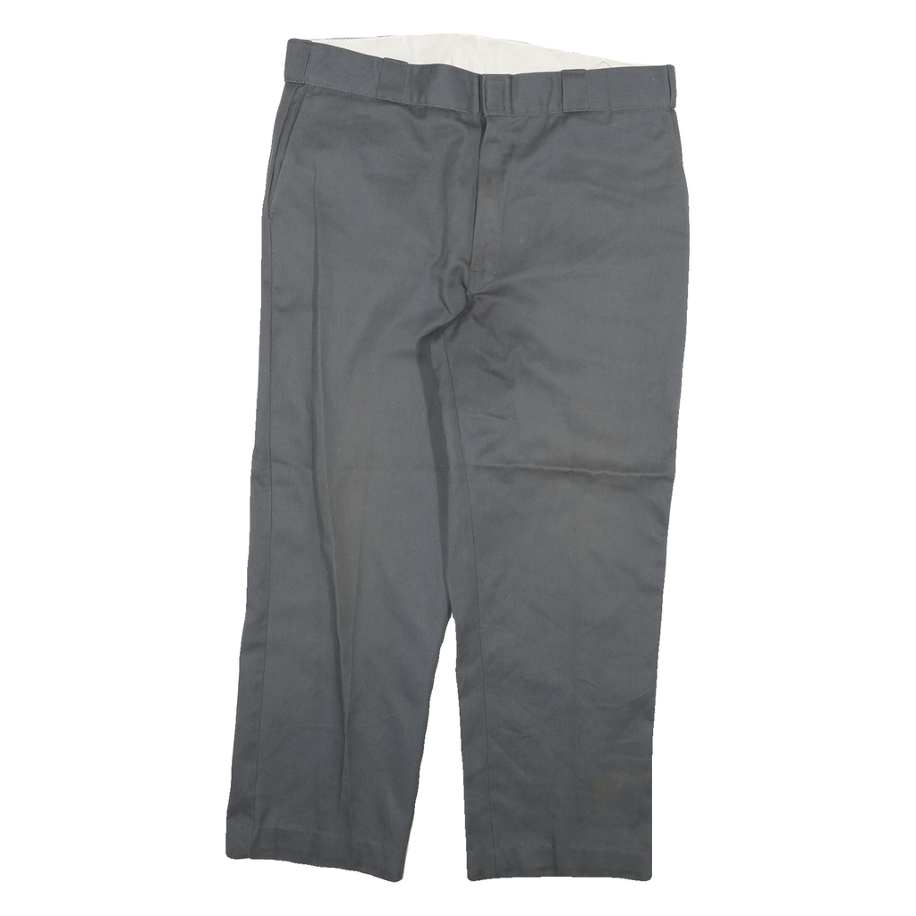 DICKIES Mens Cotton Blend Black Regular Straight Trousers W34 L27 Workwear Zip