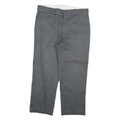 DICKIES Mens Cotton Blend Black Regular Straight Trousers W34 L27 Workwear Zip