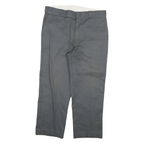 DICKIES Mens Cotton Blend Black Regular Straight Trousers W34 L27 Workwear Zip