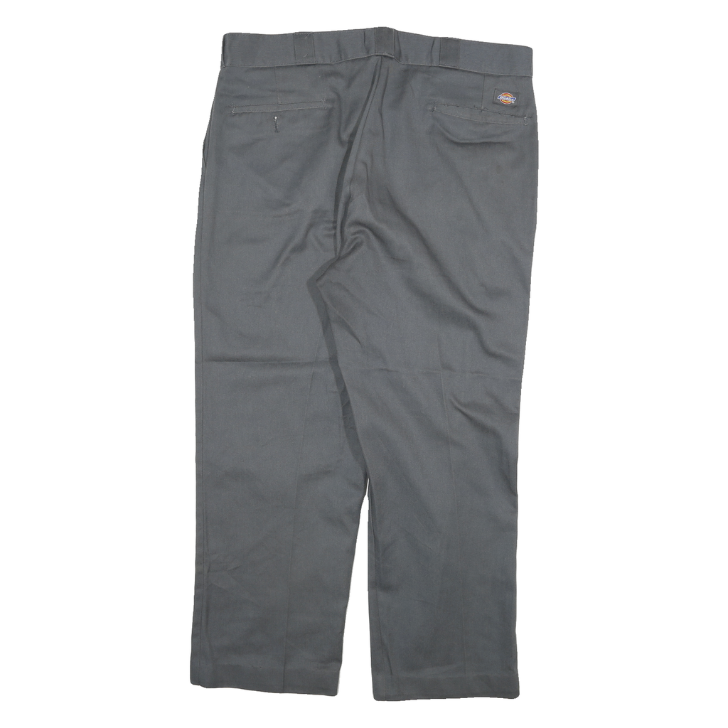 DICKIES Mens Cotton Blend Black Regular Straight Trousers W34 L27 Workwear Zip