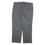 DICKIES Mens Cotton Blend Black Regular Straight Trousers W34 L27 Workwear Zip