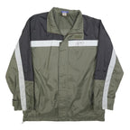 REEBOK Mens Green & Black Zip Jacket M Polyester Blend Sports Lightweight