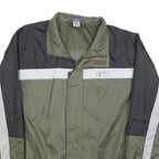 REEBOK Mens Green & Black Zip Jacket M Polyester Blend Sports Lightweight
