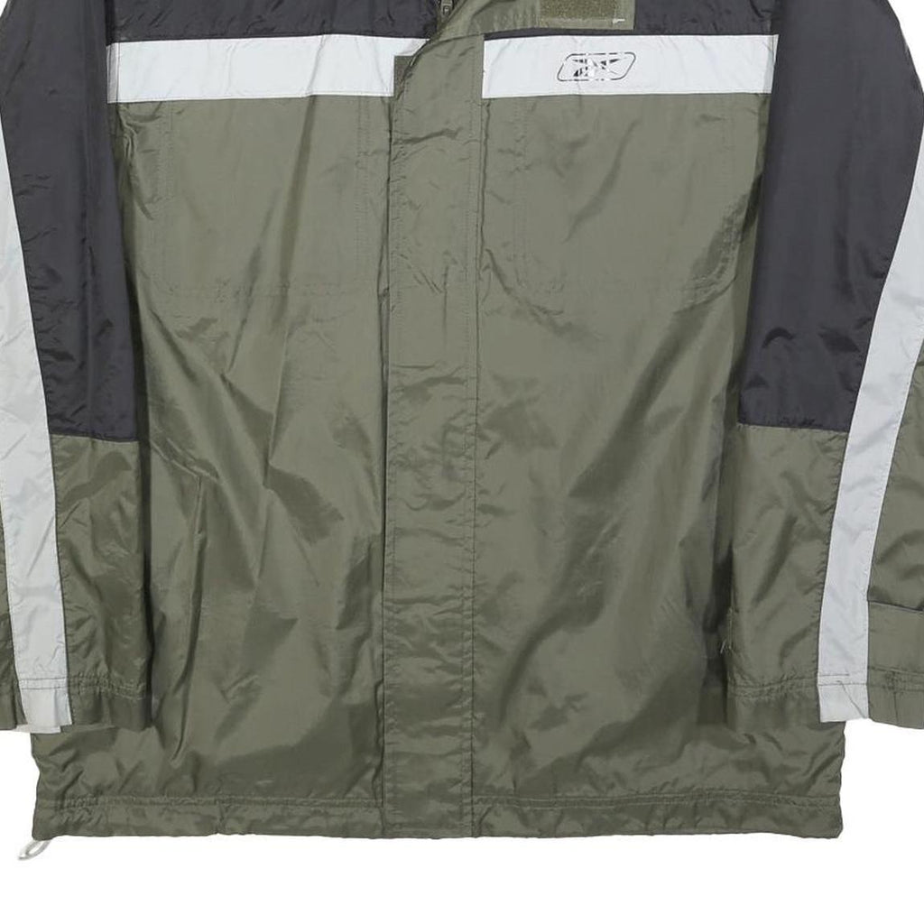 REEBOK Mens Green & Black Zip Jacket M Polyester Blend Sports Lightweight