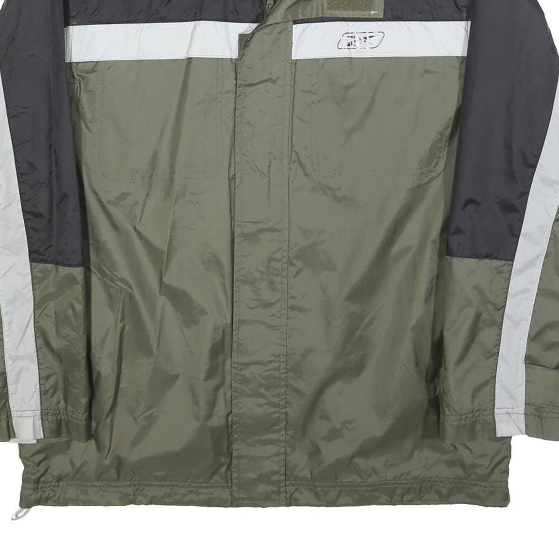 REEBOK Mens Green & Black Zip Jacket M Polyester Blend Sports Lightweight