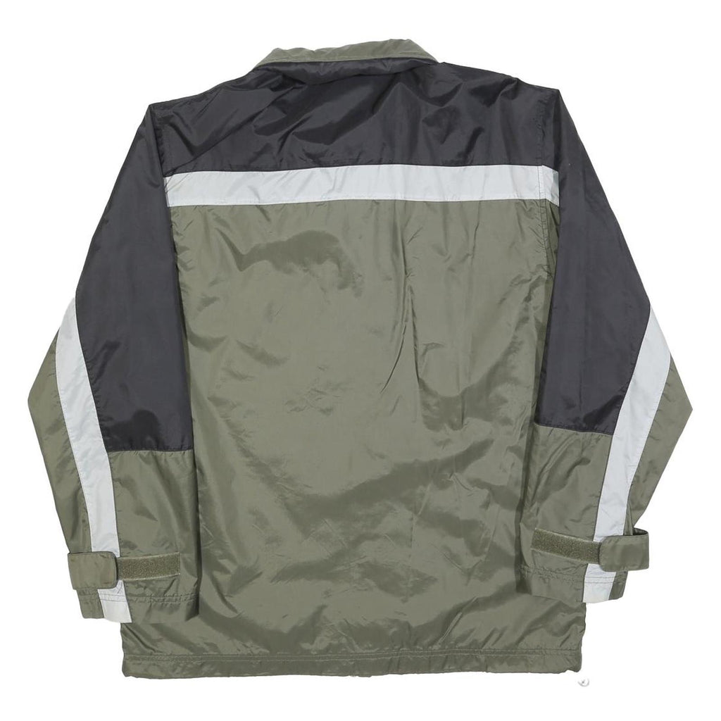 REEBOK Mens Green & Black Zip Jacket M Polyester Blend Sports Lightweight