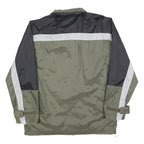 REEBOK Mens Green & Black Zip Jacket M Polyester Blend Sports Lightweight