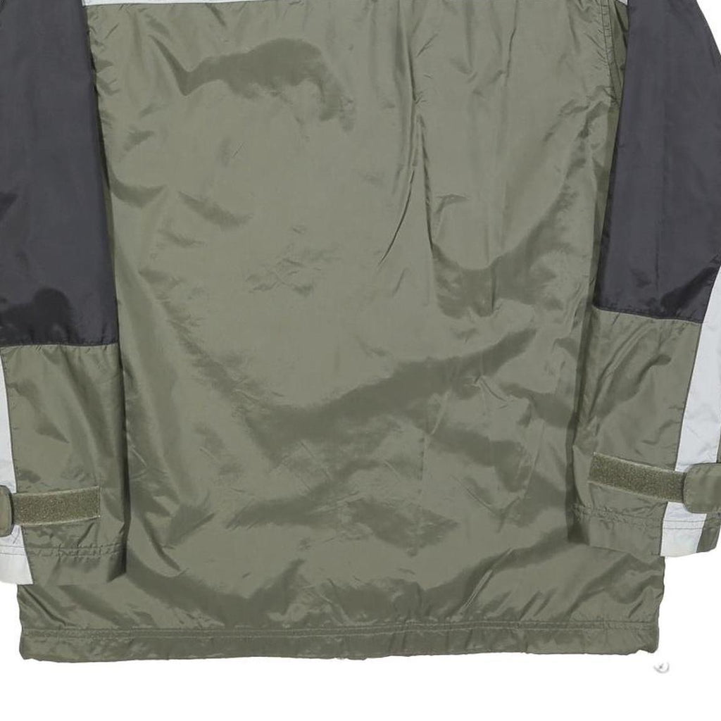 REEBOK Mens Green & Black Zip Jacket M Polyester Blend Sports Lightweight