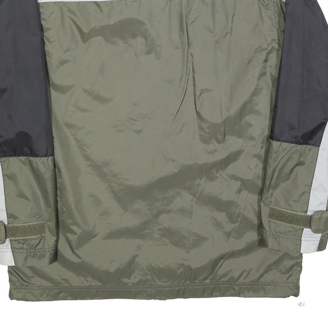 REEBOK Mens Green & Black Zip Jacket M Polyester Blend Sports Lightweight