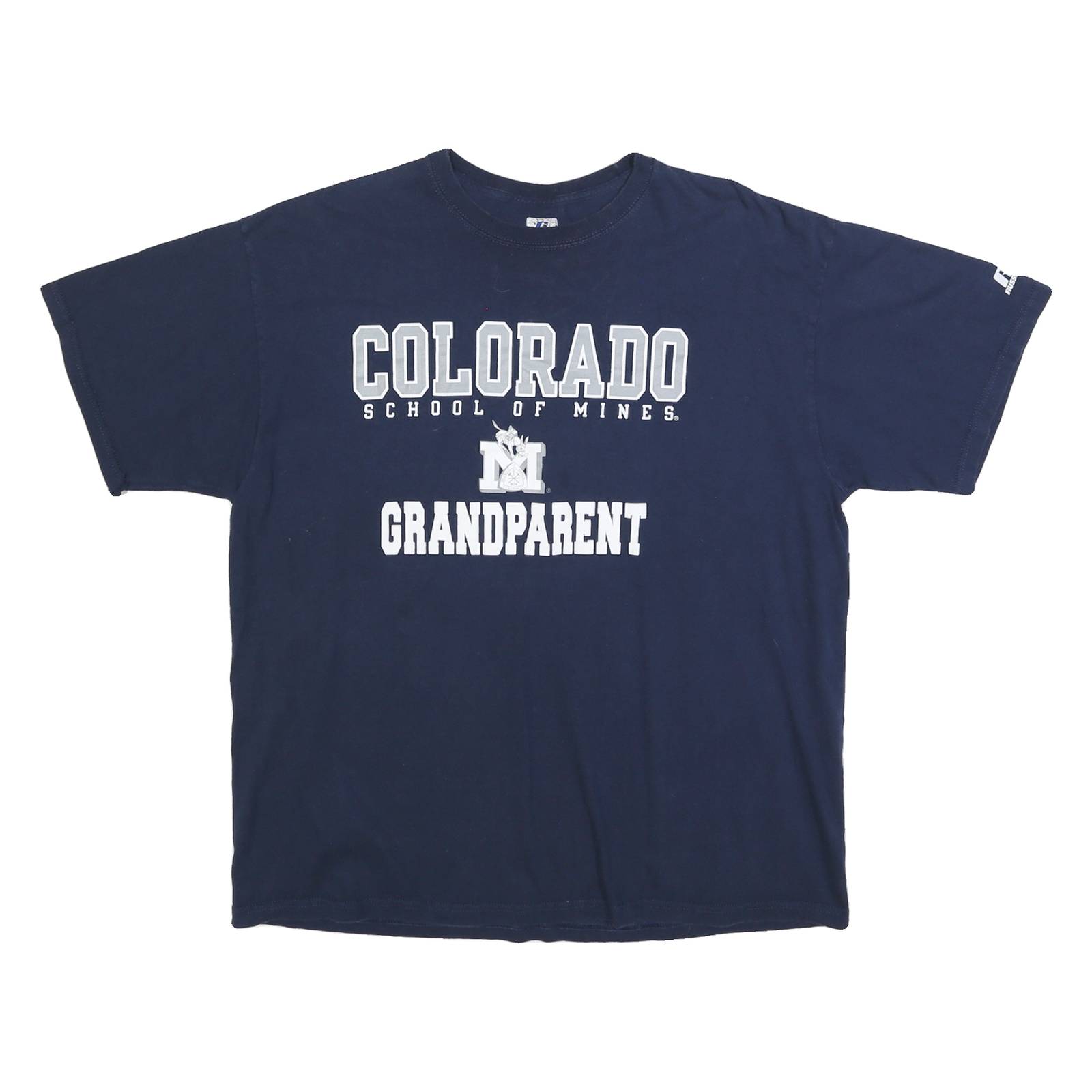 RUSSELL ATHLETIC Mens Navy Blue Colorado School Of Mines Grandparent T-Shirt XL