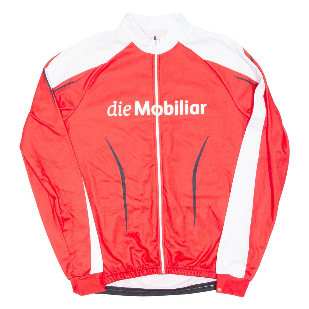 Cycling Mens Jersey Red Long Sleeve 1/2 Zip 2XL