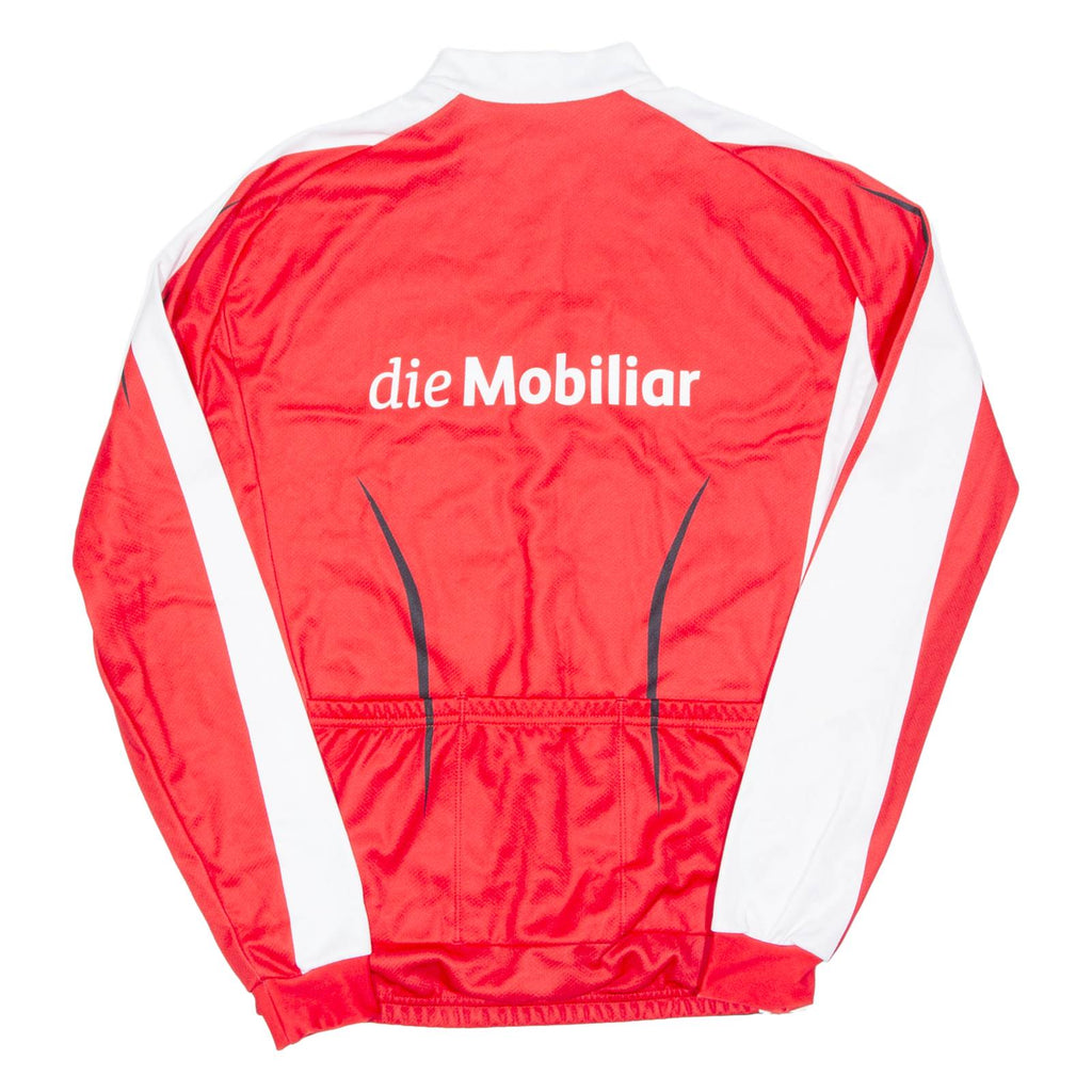 Cycling Mens Jersey Red Long Sleeve 1/2 Zip 2XL