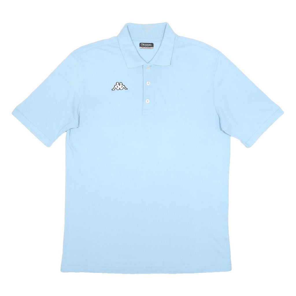 KAPPA Mens Blue Polo Shirt XL Cotton Blend Short Sleeve Plain Casual Basic
