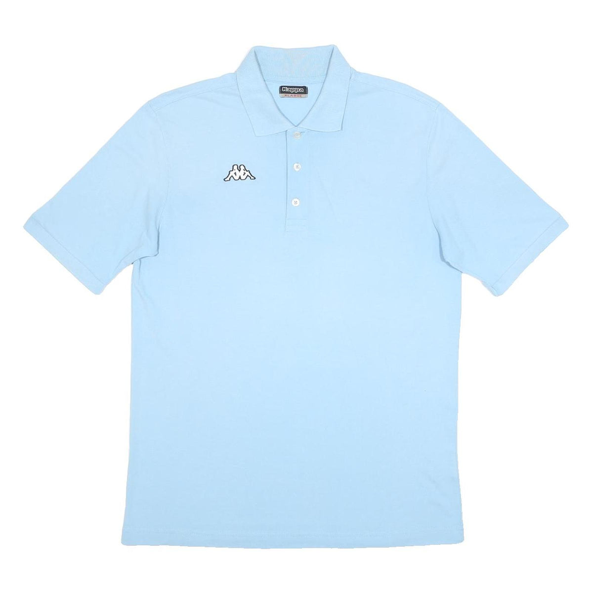 KAPPA Mens Blue Polo Shirt XL Cotton Blend Short Sleeve Plain Casual Basic