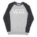 VANS Mens Grey & Black Crew Neck M Sweatshirt Cotton Blend Pullover Logo