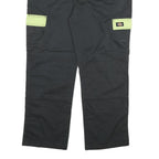 DICKIES Mens Cotton Blend Black & Lime Relaxed Straight Trousers W38 L28