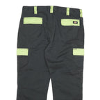 DICKIES Mens Cotton Blend Black & Lime Relaxed Straight Trousers W38 L28