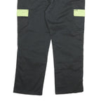 DICKIES Mens Cotton Blend Black & Lime Relaxed Straight Trousers W38 L28